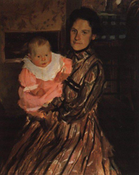Портрет Ю.Е.Кустодиевой с сыном. (1904 г.) Борис Кустодиев